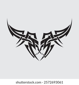 black tribal vector logo design icon and sign tribal