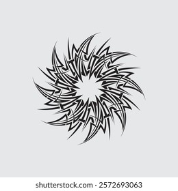 black tribal vector logo design icon and sign tribal