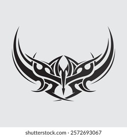 black tribal vector logo design icon and sign tribal