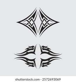 black tribal vector logo design icon and sign tribal