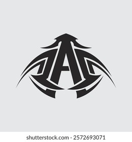 black tribal vector logo design icon and sign tribal