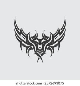 black tribal vector logo design icon and sign tribal