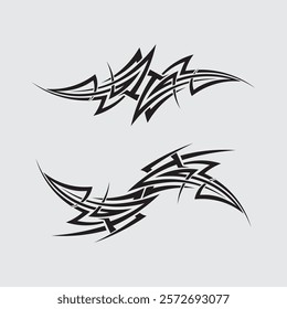 black tribal vector logo design icon and sign tribal