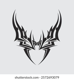 black tribal vector logo design icon and sign tribal