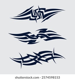 black tribal vector logo design icon and sign tribal