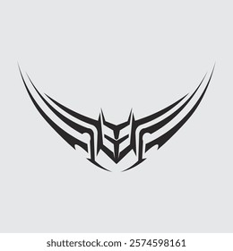 black tribal vector logo design icon and sign tribal