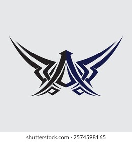 black tribal vector logo design icon and sign tribal