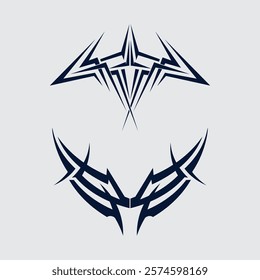 black tribal vector logo design icon and sign tribal