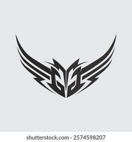 black tribal vector logo design icon and sign tribal