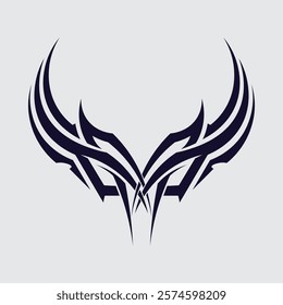 black tribal vector logo design icon and sign tribal