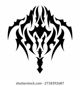Vector de mascota con alas tribales negras, diseño Abstractas de emblema de fantasía nítida