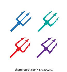 Black trident silhouette set illustration. Trident icons. Trident vector sign