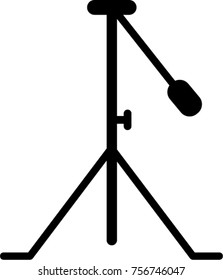 Black tripod on white background. Glyph icon or symbol.
