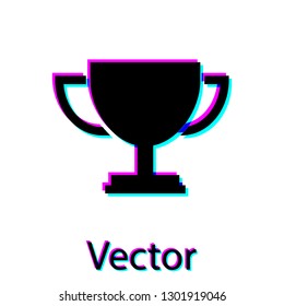 Black Trophy cup icon isolated on white background. Award symbol. Champion cup icon. Vector Illustration
