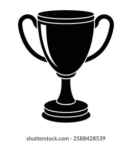 black trophy cup isolated vector icon