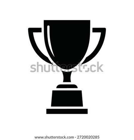 Black trophy icon representing achievement and victory on a white background