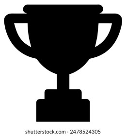 Black trophy silhouette isolated icon. Vector illustration