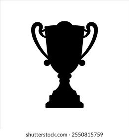 Black trophy silhouette vector illustration on white background