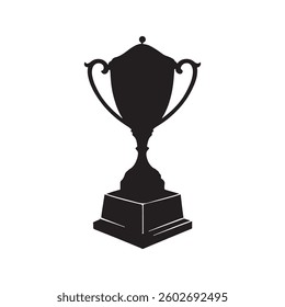 Black Trophy silhouette vector illustration on white background
