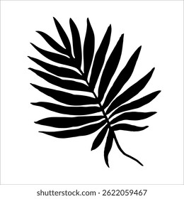 Black tropical leaf vector design element isolated on white background. Perfect for create fashion apparel fabric, trendy package, bedding, wallpaper, accessories, outerwear, cloth textile.