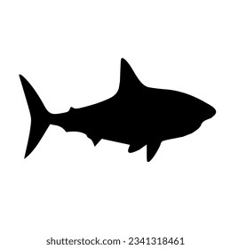 Black trout silhouette fish vector 