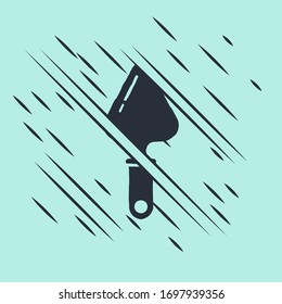 Icono de Trowel negro aislado en fondo verde. El estilo de Glitch. Ilustración vectorial