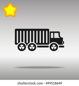 black Truck lorry Icon button logo symbol concept high quality on the gray background