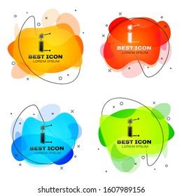 Black Truck side mirror icon isolated on white background. Set abstract banner with liquid shapes. Vector Illustration