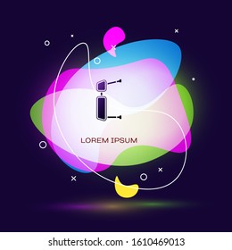 Black Truck side mirror icon isolated on blue background. Abstract banner with liquid shapes. Vector Illustration