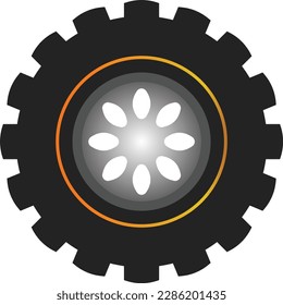 Black truck wheel vector design concept