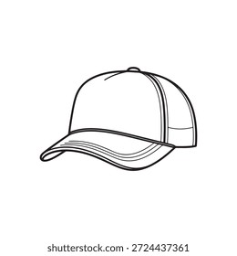Diseño de ilustración plana de Vector de contorno de sombrero de camionero negro
