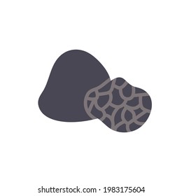 Black truffle icon. Vector isolated flat color icon. Modern glyph sticker design. Illustrations of mushrooms. Food ingredients.