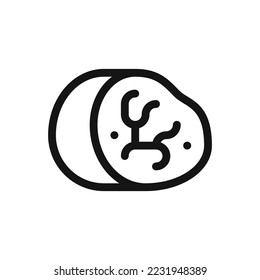 Black truffle isolated icon, delicacy food outline vector icon with editable stroke