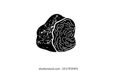 Black Truffle, black isolated silhouette