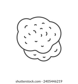 Black truffle mushroom line icon