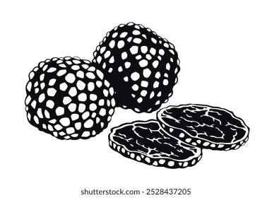 Black truffle vector logo on white background