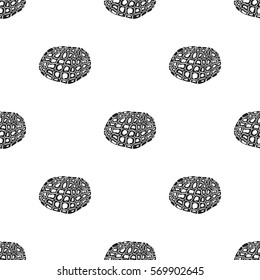 Black truffles icon in black style isolated on white background. Mushroom pattern stock vector illustration.