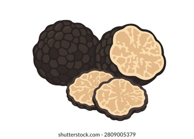 Black truffles vector logo Isolated on white background.