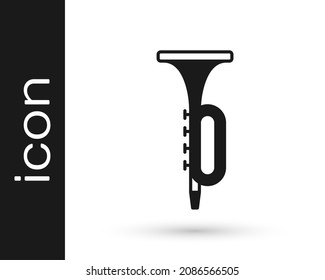 Black Trumpet icon isolated on white background. Musical instrument.  Vector