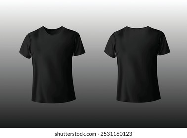 Camiseta Preta para Trás e Frente Mockup