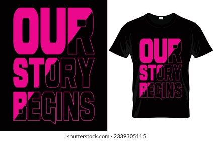 Black t-shirt with bold pink text story message display