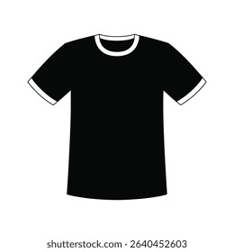 Black T-Shirt Clipart Vector Mockup - Blank Jersey Apparel Template

