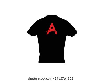 Black t-shirt, clothes on isolated white background and a typography t shirt design.