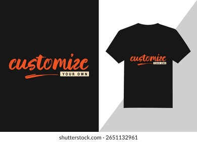 Um design de camiseta preta com personalização da sua própria tipografia