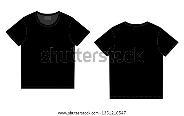 Download Black Tshirt Design Template Front Back Stock Vector Royalty Free 1351210547