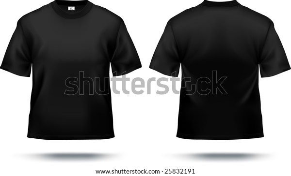 Download Black Tshirt Design Template Front Back Stock Vector Royalty Free 25832191