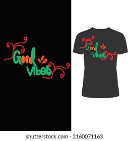Black T-shirt in good vibes