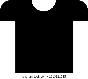 Black T-shirt icon isolated on white background.  Vector Illustration