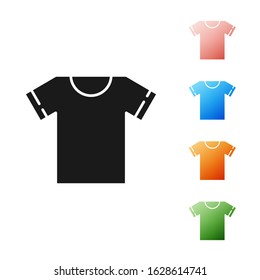 Black T-shirt icon isolated on white background. Set icons colorful. Vector Illustration