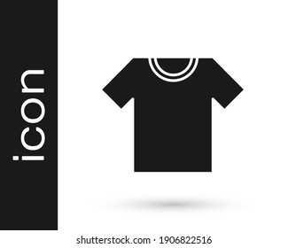 Black T-shirt icon isolated on white background.  Vector